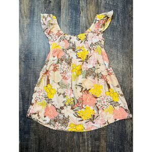 Roxy Girl Multicolor Floral Girls Smocked Short Sleeve Casual Dress Size 8 NWT